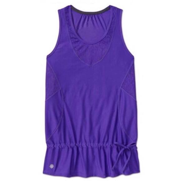 Athleta Wick It Good Tank burgundy maroon red lace cinchable - Picture 7 of 7